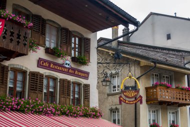 15.06.22.Switzerland. The beautiful and picturesque town of Gruyeres in Switzerland. Architecture and landscapes