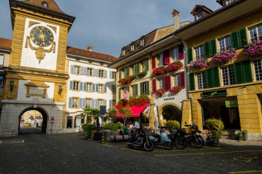 28.08.22.Switzerland. Magnificent swiss city of Murten Architecture. ancient beautiful city