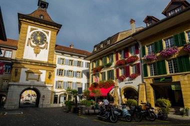 28.08.22.Switzerland. Magnificent swiss city of Murten Architecture. ancient beautiful city