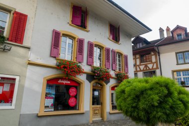 28.08.22.Switzerland. Magnificent swiss city of Murten Architecture. ancient beautiful city