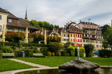 28.08.22.Switzerland. Magnificent swiss city of Murten Architecture. ancient beautiful city