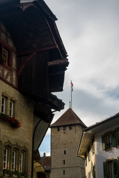 Switzerland Magnificent Swiss City Murten Architecture Ancient Beautiful City — Stock fotografie