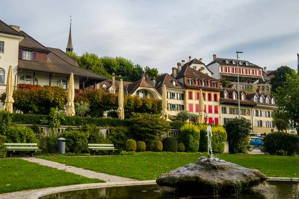 Switzerland Magnificent Swiss City Murten Architecture Ancient Beautiful City — kuvapankkivalokuva