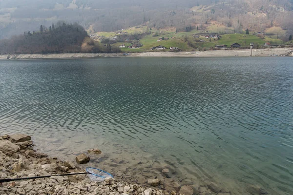 Рыбалка Озере Лунгерн Швейцарии — стоковое фото