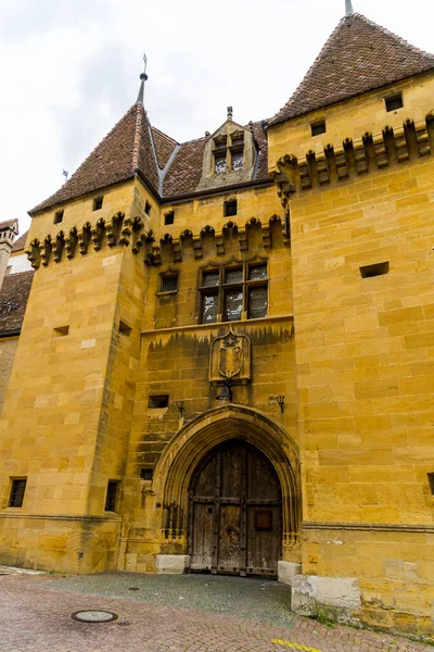 stock image Incredibly beautiful city Naschatel Switzerland. Beautiful and incredible architecture of Swiss and cities.