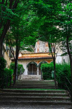 İtalya 'nın Brescia şehri. Güzel şehir, antik harabeler ve sokaklar