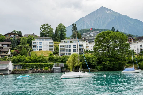 Boat Trip Lake Thun Switzerland Incredible Landscapes Views — Stock Photo, Image