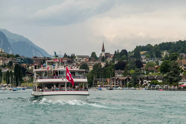 Båttur Sjön Thun Schweiz Otroliga Landskap Och Vyer — Stockfoto