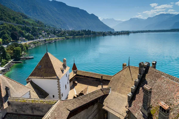 Chillon Castle Schweiz Stranden Genèvesjön — Stockfoto