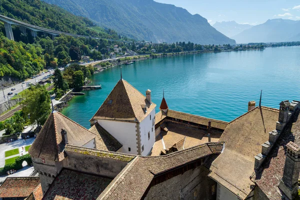 Castillo Chillon Suiza Orillas Del Lago Ginebra — Foto de Stock