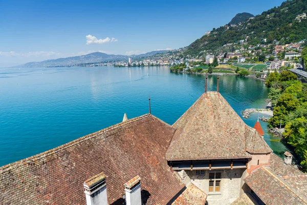 Chillon Castle Schweiz Stranden Genèvesjön — Stockfoto