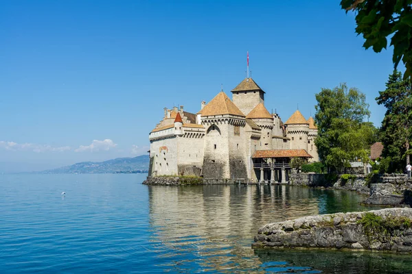 Kasteel Chillon Zwitserland Aan Oevers Van Het Meer Van Genève — Stockfoto