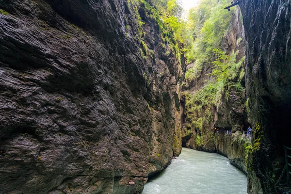 Garganta Rio Aare Canyon Incrível Suíça — Fotografia de Stock