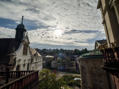 Alman şehri Baden-Baden 'in güzel mimarisi.