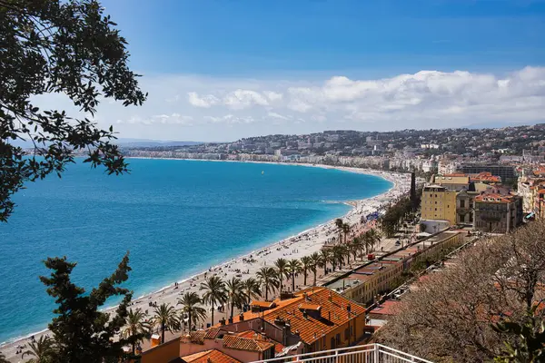 Великолепный Вид Лазурный Берег Франции Монако Ницца Другие Города Стоковое Изображение