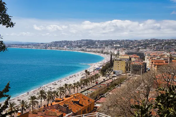 Cte Azur Yang Megah Perancis Kota Nice Stok Gambar Bebas Royalti
