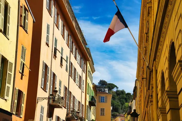 Den Magnifika Franska Staden Nice Stadens Strandpromenad Och Arkitektur Stockfoto
