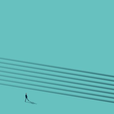 Kariyer tutkusu vektör konsepti. Merdivenlerin sembolü, büyüme, başarı, meydan okuma. En düşük tasarım eps10 illüstrasyon.