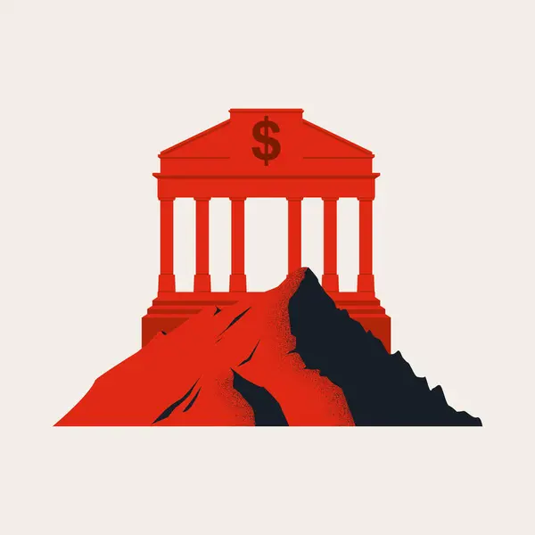 银行矢量业务概念 强大的金融机构的象征 最低限度设计说明10 免版税图库插图