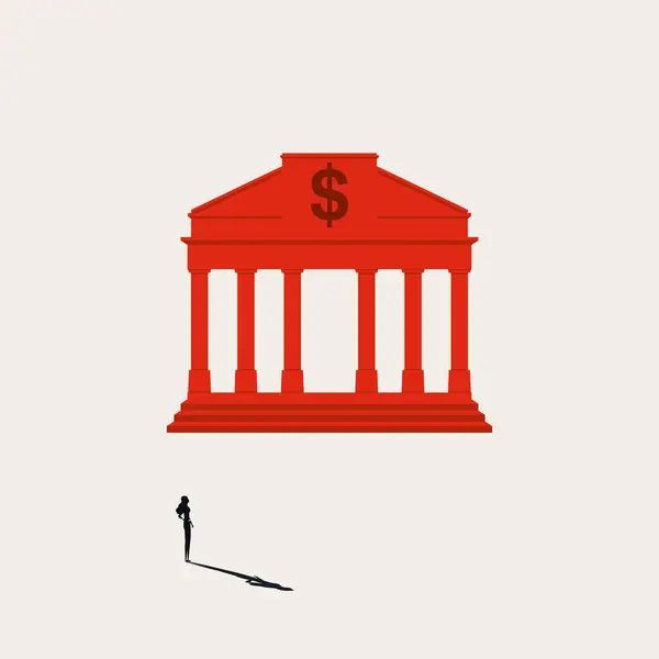 个人银行业务矢量概念 金融机构权力的象征 最低限度设计说明10 图库插图