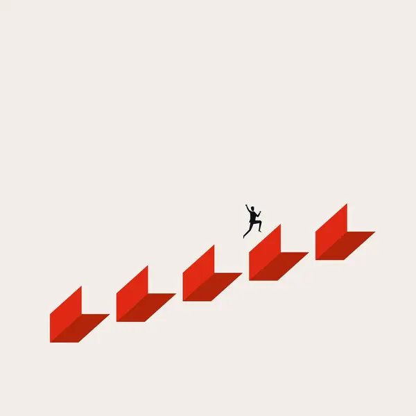 企业职业成长矢量概念 企业阶梯的象征 最低限度设计专业人员10说明 图库矢量图片