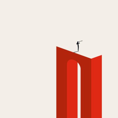 İş lideri ve vizyoner, vektör konsepti. Başarının, büyümenin, başarının sembolü. Asgari tasarım soyut eps10 illüstrasyonu.