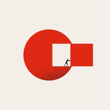 İş vektörü konsepti kutunun dışında düşünür. Yaratıcılığın, yeniliğin sembolü. En düşük tasarım eps10 illüstrasyon.