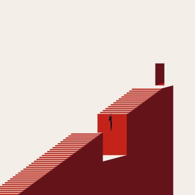 İş meydan okuma vektörü konsepti. Hırs, motivasyon, sıkı çalışma, kariyer sembolü. En düşük tasarım eps10 illüstrasyon.