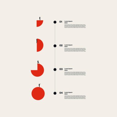 İş zaman çizelgesi bilgi vektör şablonu. İlerleme adımlı proje sunumu. En düşük tasarım eps10 illüstrasyon.