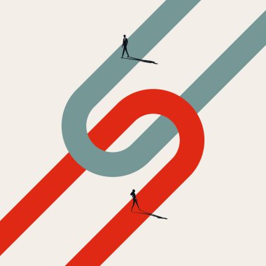 İş birleşme ya da işbirliği vektörü kavramı. Anlaşmanın sembolü, anlaşma, strateji, birlik. En düşük tasarım eps10 illüstrasyon.