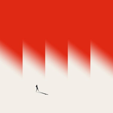 İş seçimi soyut vektör konsepti. Meydan okumanın, kararın, düşüncenin sembolü. En düşük tasarım eps10 illüstrasyon.