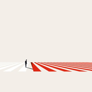 İş meydan okuma vektörü konsepti. Yaya geçidinin, stratejinin, çözüm ve fırsatın sembolü. En düşük tasarım eps10 illüstrasyon.