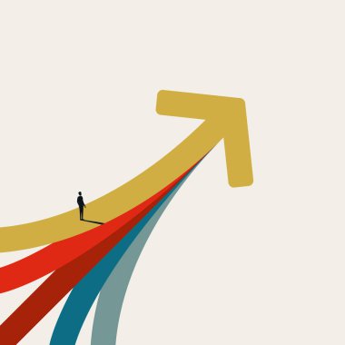 İş hırsı ve büyüme vektörü kavramı. Kariyer başarısının, amacının, amacının sembolü. En düşük tasarım eps10 illüstrasyon.