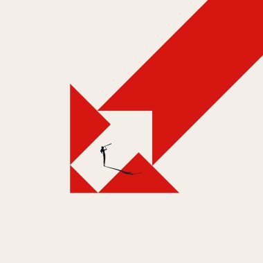 İş lideri vektör konsepti. Kendi yoluna git, hayalperest, strateji sembolü. Asgari tasarım eps10 soyut illüstrasyon