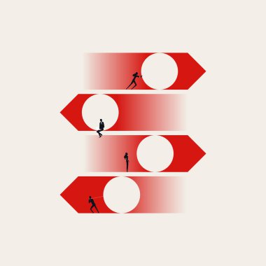 İş kariyeri ve takım çalışması konsepti. Sıkı çalışmanın, şirket merdiveninin ve büyümenin sembolü. En düşük tasarım eps10 illüstrasyon