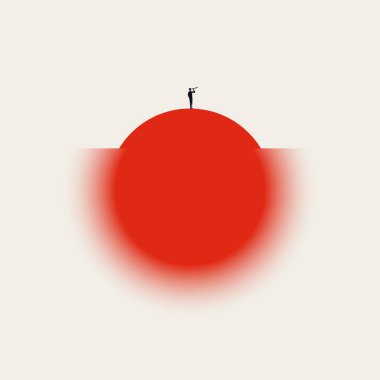 İş vizyoneri ve lider vektör konsepti. Hırs, motivasyon ve kariyer başarısının sembolü. En düşük tasarım eps10 illüstrasyon.