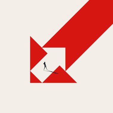 İş lideri vektör konsepti. Kendi yoluna git, hayalperest, strateji sembolü. En düşük tasarım eps10 illüstrasyon