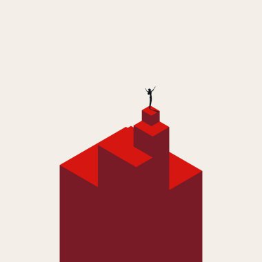 İş zaferi ve başarı vektörü konsepti. Başarının, terfinin, güveninin sembolü. En düşük tasarım eps10 illüstrasyon