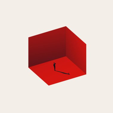 İş stresi ve baskı altında vektör konsepti. Çıkmaz yolun sembolü, kariyer, endişe, meydan okuma. En düşük tasarım eps10 illüstrasyon.