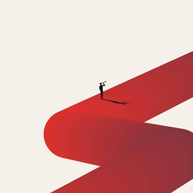 Geleceğin iş hayatı vektör konsepti. Hırs, liderlik, gelişme, vizyon, terfi sembolü. En düşük tasarım eps10 illüstrasyon