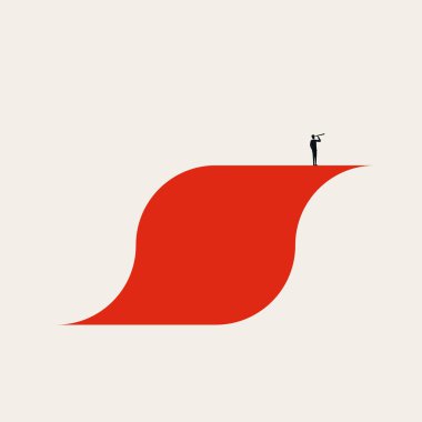 İş vizyonu ve liderlik vektörü kavramı. Kariyer başarısının, hırsının, stratejisinin, planının sembolü. En düşük tasarım eps10 illüstrasyon