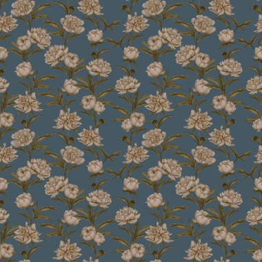 Kaliteli şakayık desenli. Çiçek açan el çizimi arka plan.