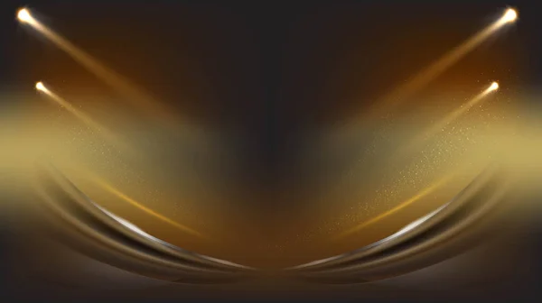 Goldener Hintergrund Abstrakte Geometrische Formen Luxus Design Tapete Realistische Schicht — Stockvektor