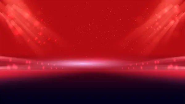 Abstrakte Rote Beleuchtung Tech Hintergrund Stadion Bühnenhalle Mit Szenischen Lichtern — Stockvektor