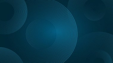 Koyu arkaplan üzerinde soyut mavi çember geometrik. Modern tasarım mavi çizgi parlak. Pankart, poster, broşür, web sitesi, başlık için gelecek konsepti.