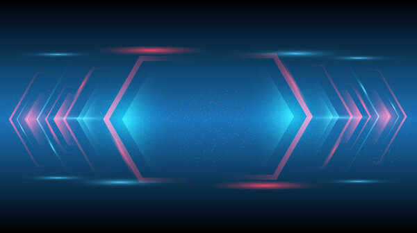 Abstract technology background red blue Hi-tech communication concept, technology, digital business, innovation, science fiction scene vector illustration with copy-space.