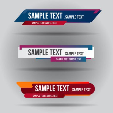 Alt üçüncü beyaz ve renkli tasarım şablonu modern çağdaş. Afiş bar ekran yayın çubuğu adı kümesi. Saydam arka planda video düzenleme için alt üçüncü toplama.