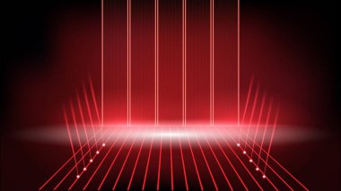 Geometrik kompozisyona sahip soyut kırmızı hız arkaplan gradyan tasarımı. Metin veya mesaj için gelecekçi minimal şablon yeri. Moda ve modern Cool afiş tasarım şablonu.