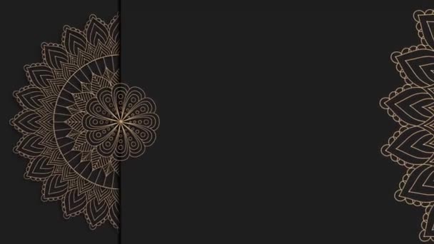 Abstrato Ornamento Mandala Ouro Desenhado Mão Ornamental Digital Sobre Fundo — Vídeo de Stock
