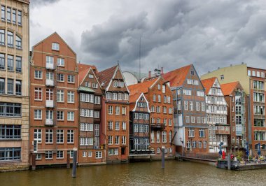 Hamburg, Almanya 'nın tarihi merkezindeki ortaçağ binası